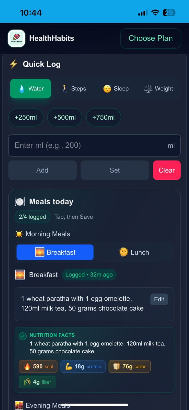 Nutrition Tracking